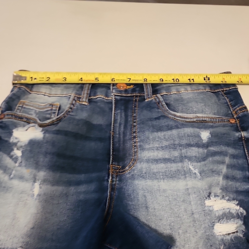 Ariya Blue Distressed Jean Shorts - Picture 5 of 7